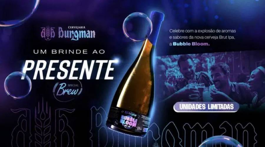 notícia Cervejaria Burgman lança Bubble Bloom, Brut IPA com experiência sensorial única