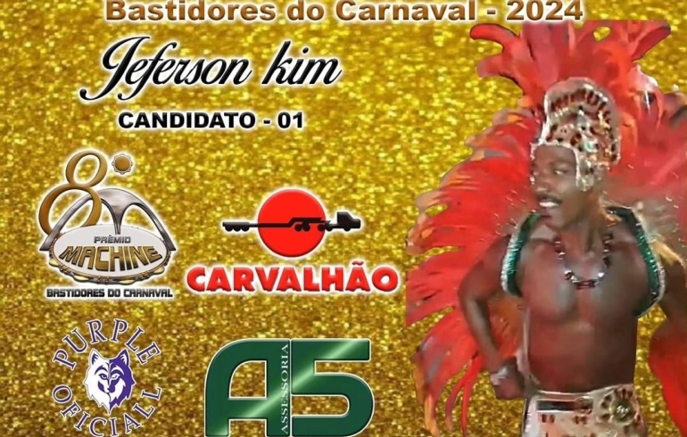 noticia Jeferson Kim é indicado à melhor muso do prêmio Machine Bastidores do carnaval 2024