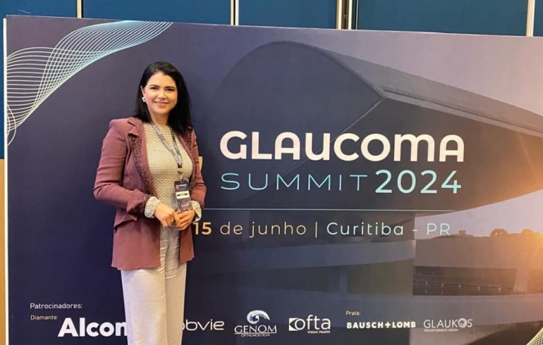 noticia Dra. Hissa Tavares dá aula sobre cirurgia minimamente invasiva de glaucoma durante o Glaucoma Summit 2024, em Curitiba