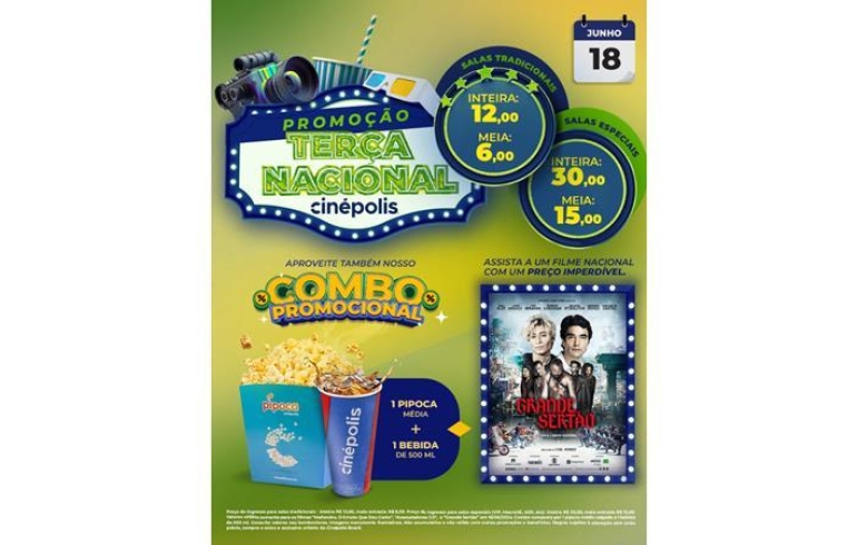 noticia “Terça Nacional” da Cinépolis traz 2 filmes a partir de R$ 6,00