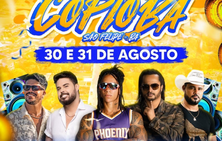 noticia Festa da Copioba em São Felipe terá shows de Kart Love, Edcity, Mambolada, Isaque Gomes e 100Parea