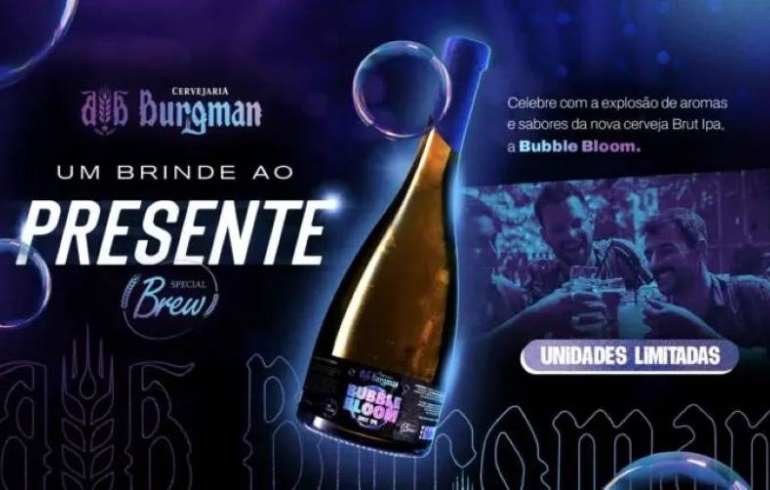 noticia Cervejaria Burgman lança Bubble Bloom, Brut IPA com experiência sensorial única