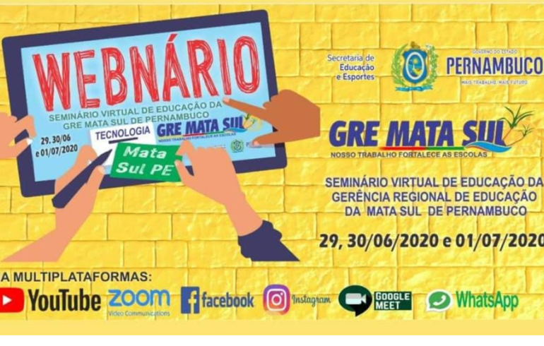 noticia I Seminário Virtual de Educação da GRE Mata Sul-PE