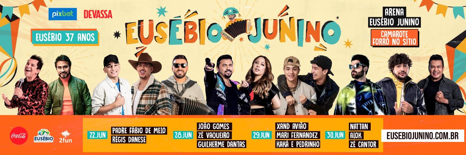 noticia 37 anos de emancipação: ‘Eusébio Junino’ apresenta shows gratuitos de grandes artistas e programação cultural diversificada de 22 a 30 de junho