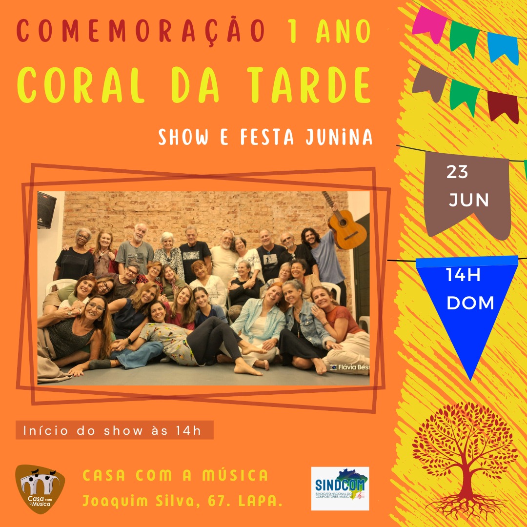 noticia Coral da Tarde celebra aniversário com show gratuito na Lapa