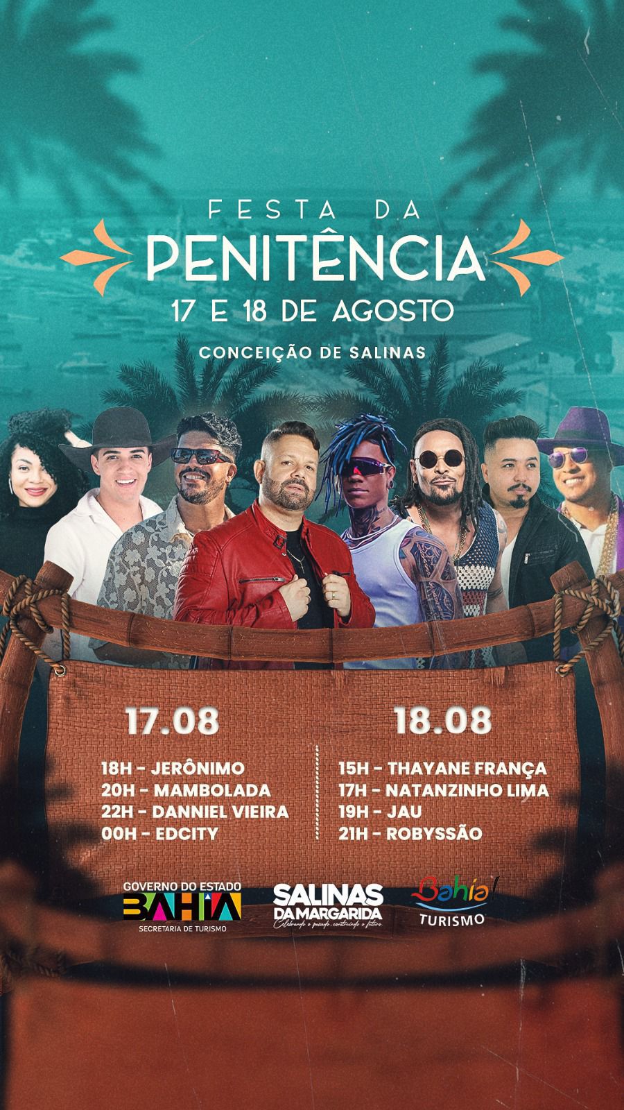 noticia Festa da Penitência em Salinas da Margarida terá shows de Edcity, Danniel Vieira e Mambolada neste sábado