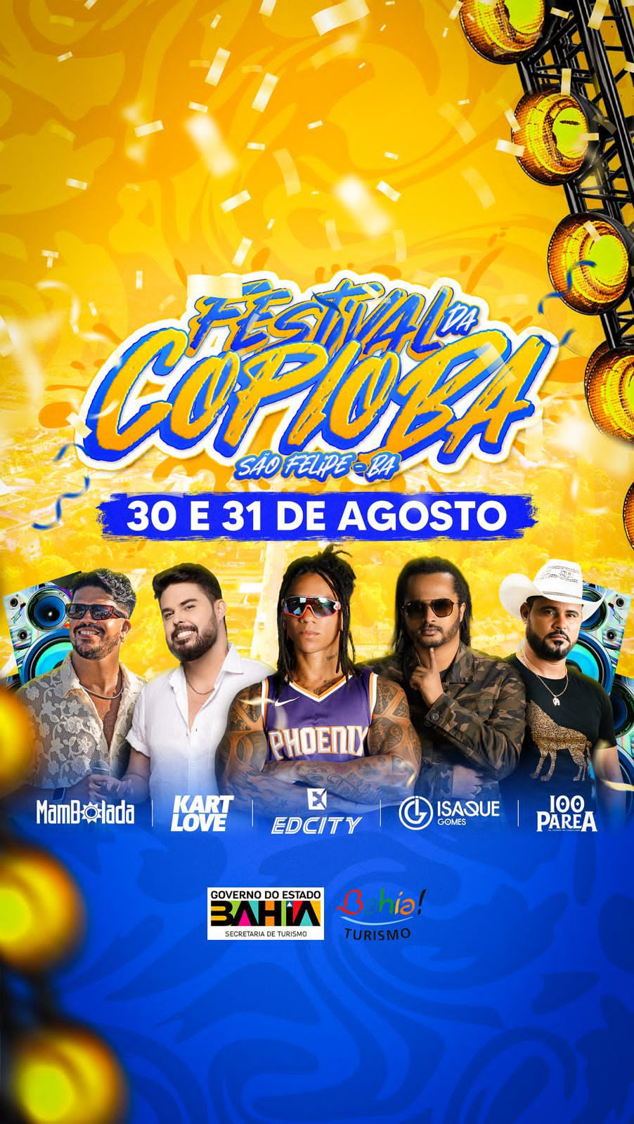 noticia Festa da Copioba em São Felipe terá shows de Kart Love, Edcity, Mambolada, Isaque Gomes e 100Parea