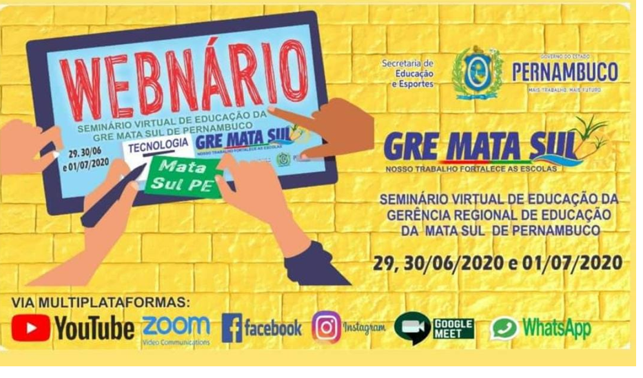 noticia I Seminário Virtual de Educação da GRE Mata Sul-PE