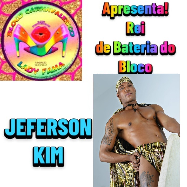 noticia Jeferson Kim será rei de bateria do Bloco Lady Fama